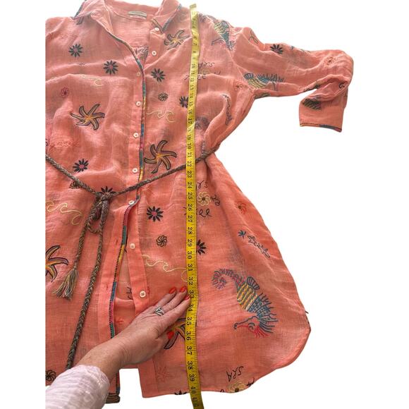 Scotch and Soda- Oversized Embroidered Orange Shirt Dress - Large - NWOT - Picture 11 of 11